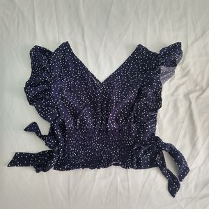 Cropped ruffle top